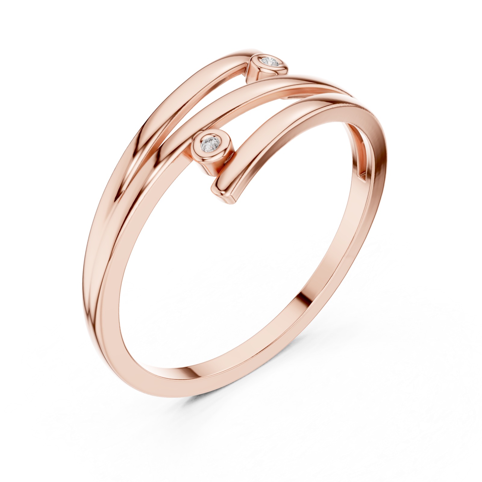  Rose Gold Everlace Sleek Sculpture Ring Right View