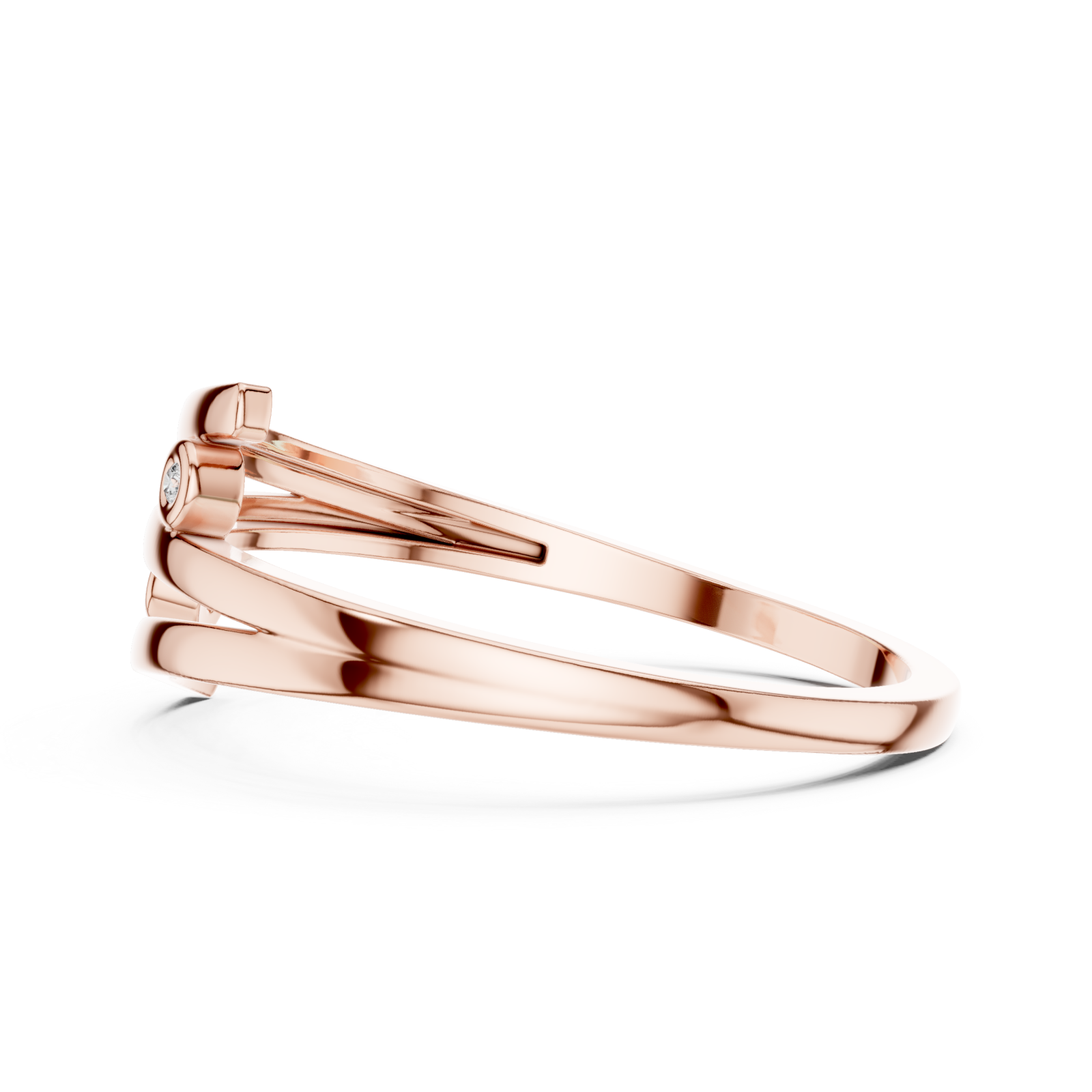  Rose Gold Everlace Sleek Sculpture Ring Side View