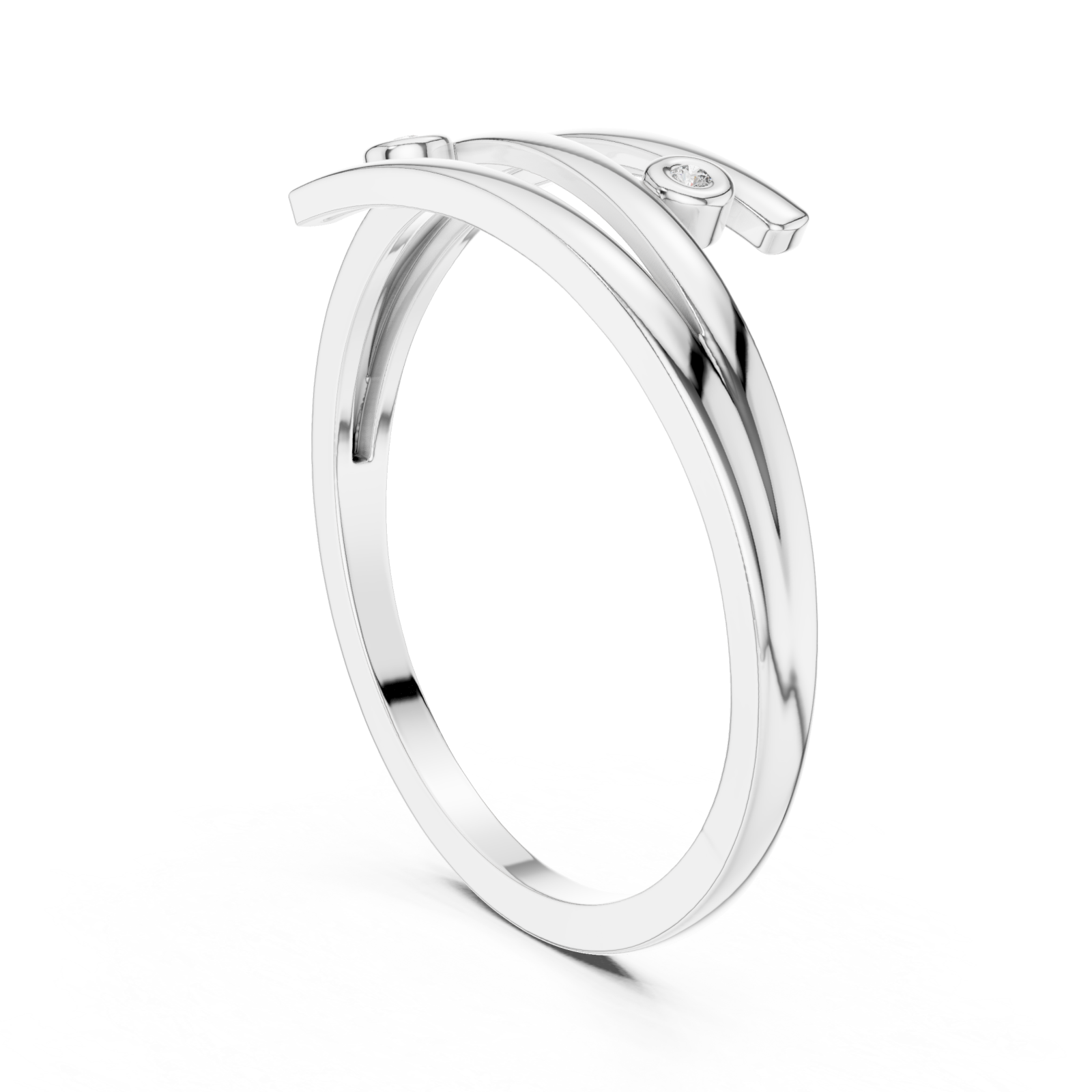  White Gold Everlace Sleek Sculpture Ring Left View