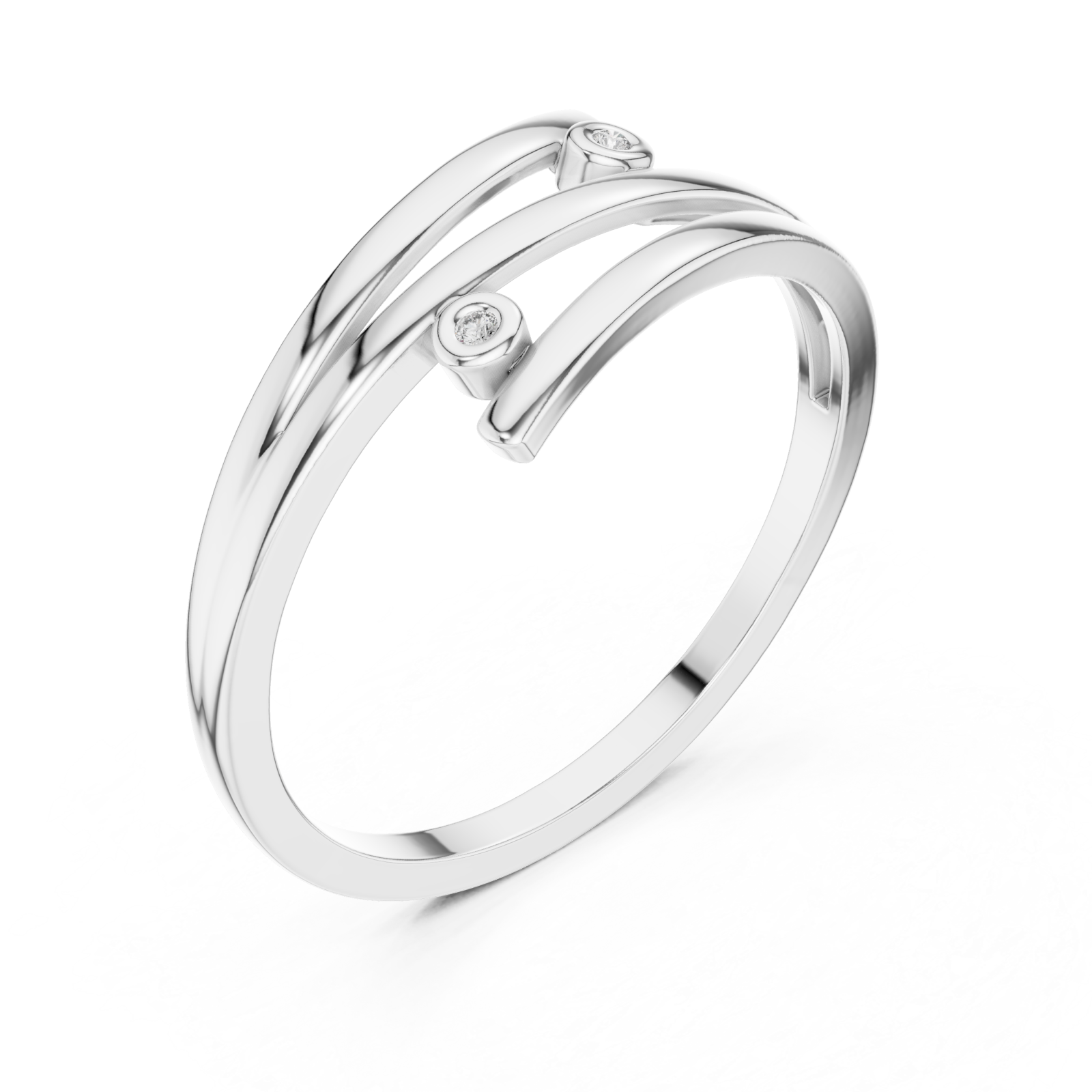  White Gold Everlace Sleek Sculpture Ring Right View