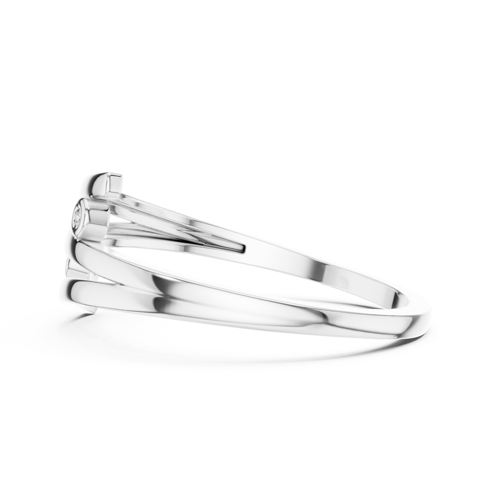  White Gold Everlace Sleek Sculpture Ring Side View