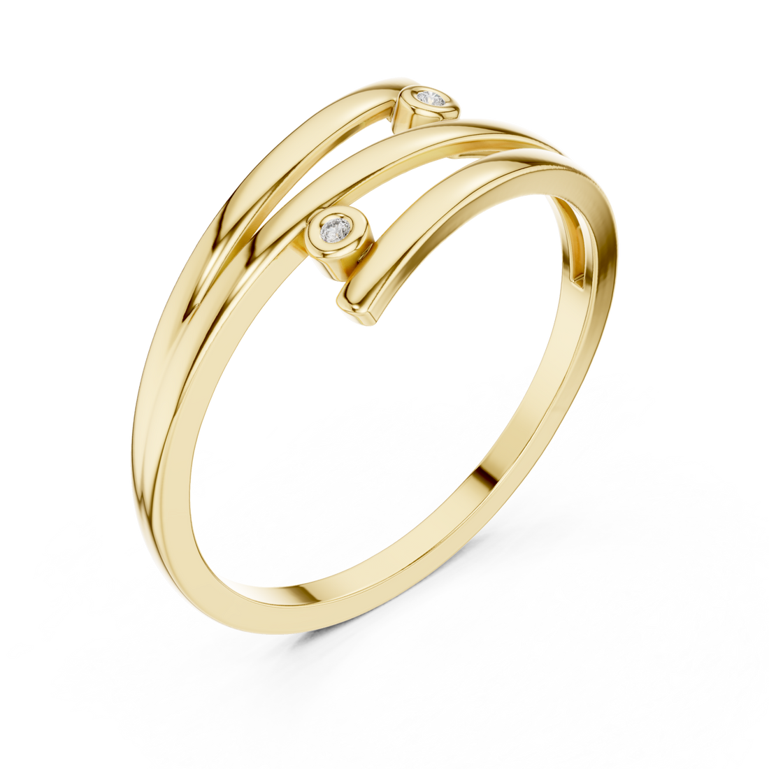 Gold Everlace Sleek Sculpture Ring Right View