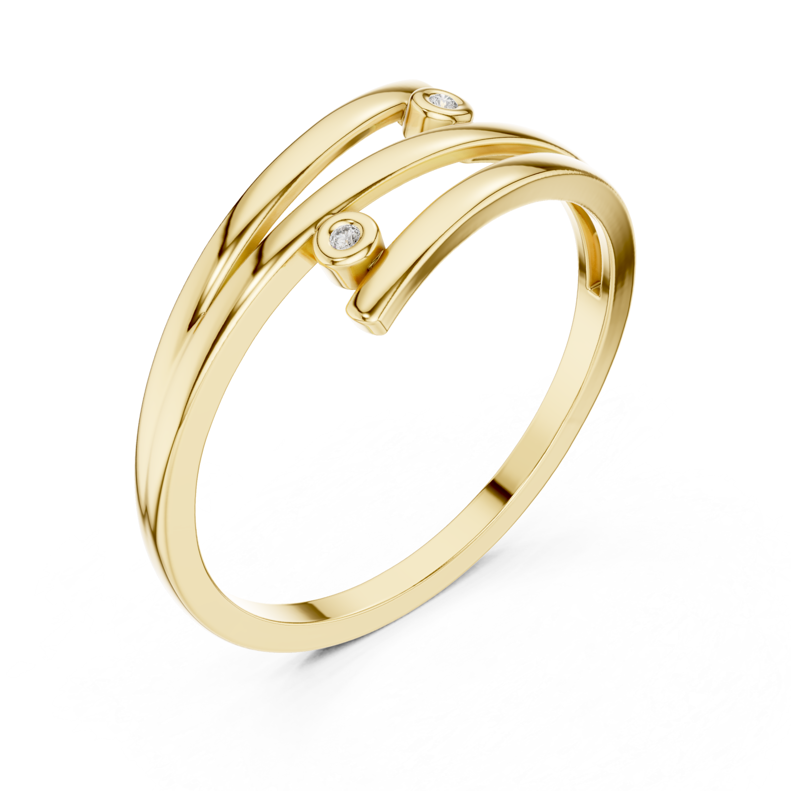 Gold Everlace Sleek Sculpture Ring Right View
