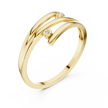 Gold Everlace Sleek Sculpture Ring Right View