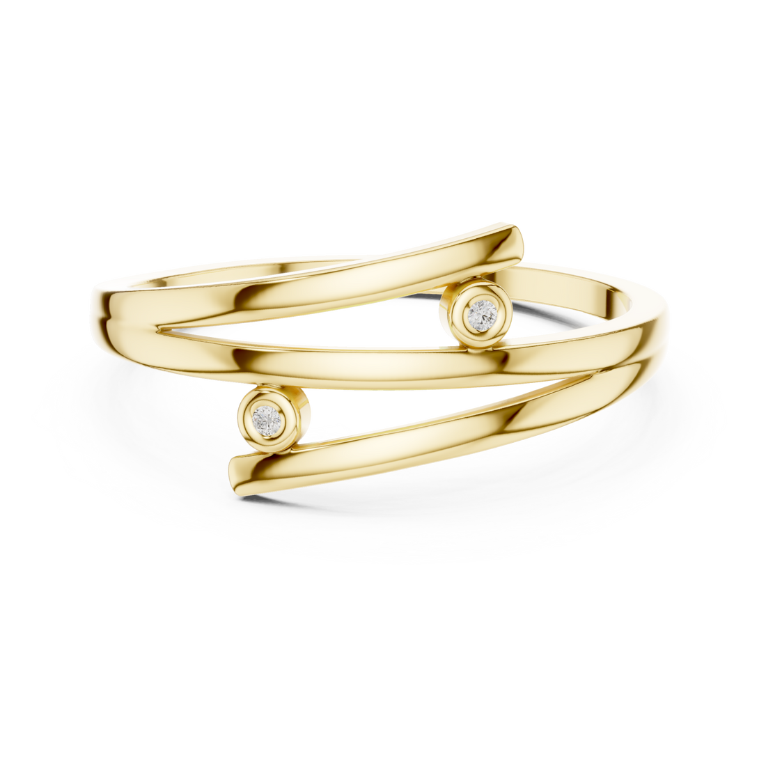 Gold Everlace Sleek Sculpture Ring Right View