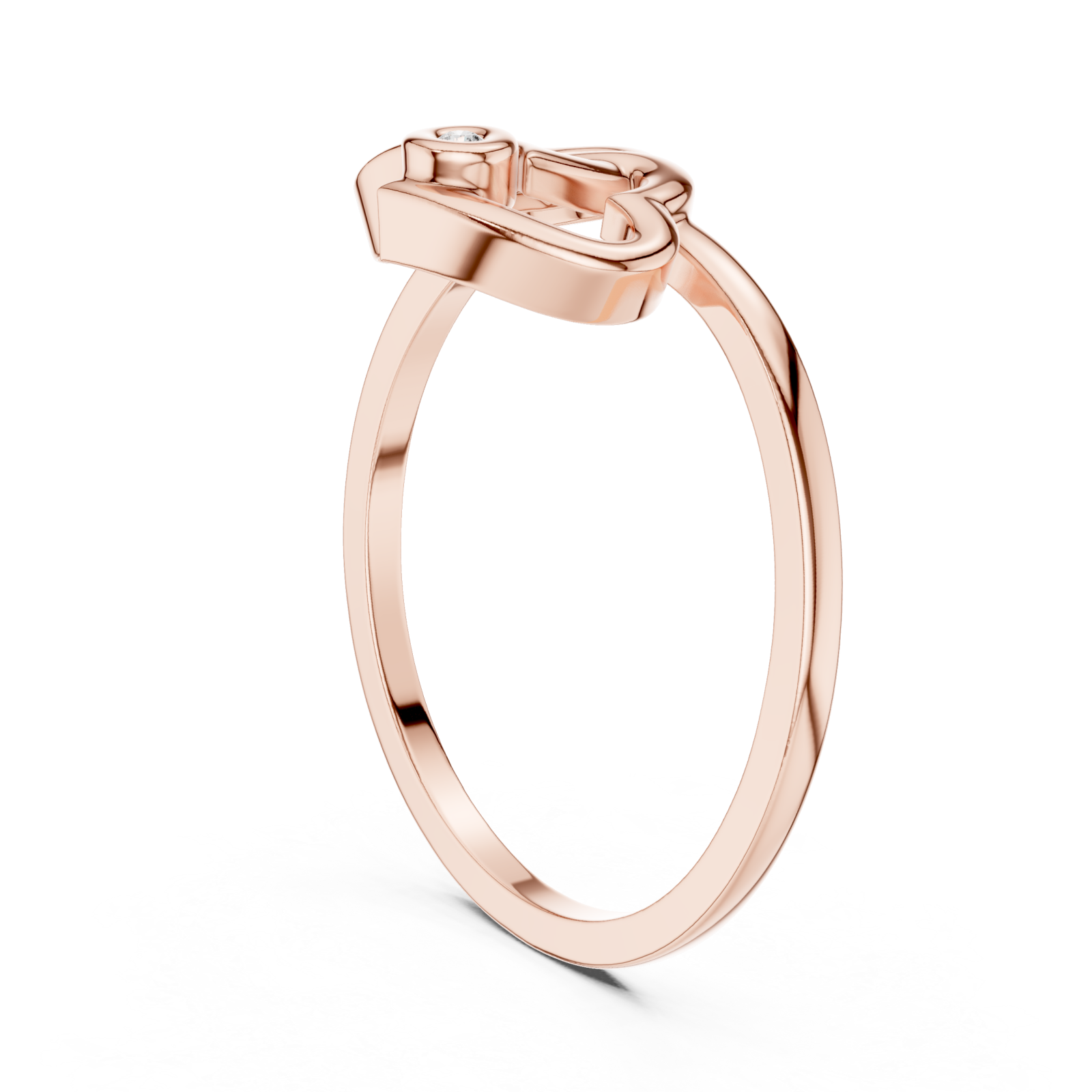  Rose Gold Midnight Whisper Promise Keepsake Ring Left View