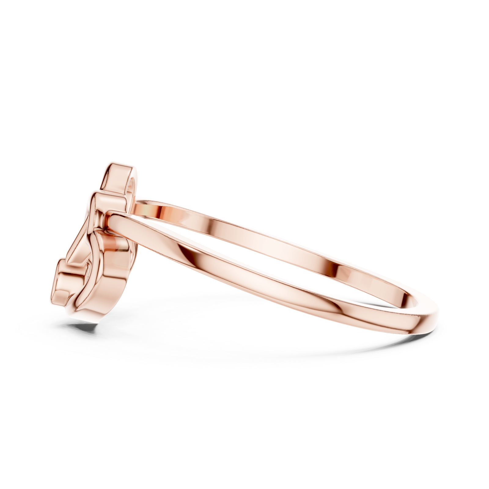  Rose Gold Midnight Whisper Promise Keepsake Ring Side View