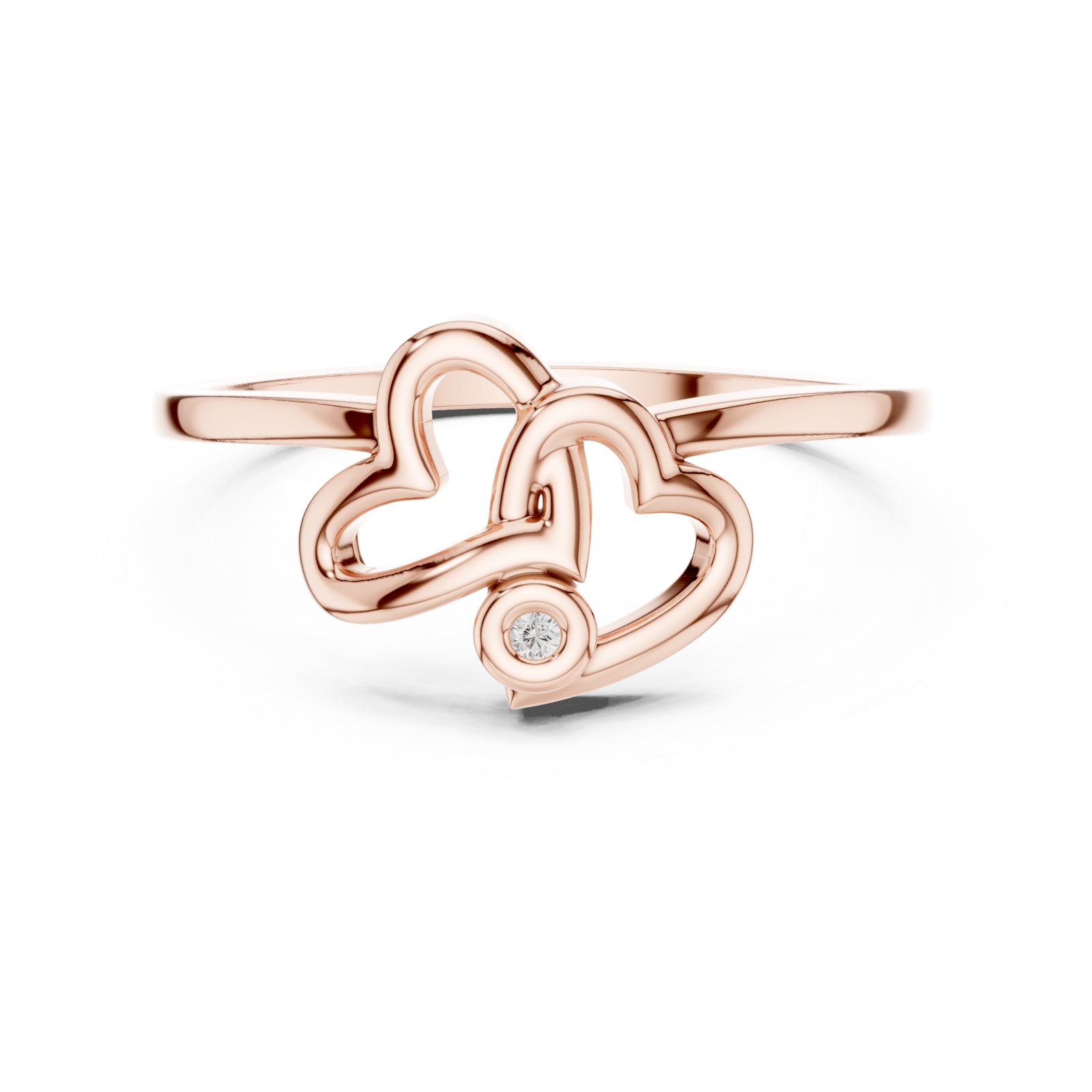  Rose Gold Midnight Whisper Promise Keepsake Ring Front View