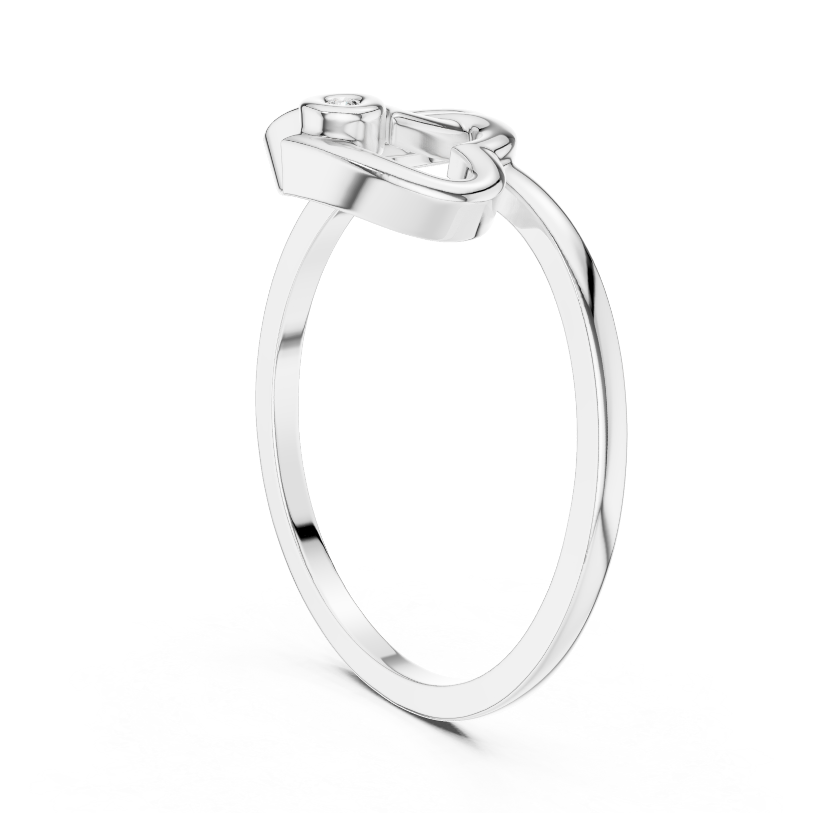  White Gold Midnight Whisper Promise Keepsake Ring Left View