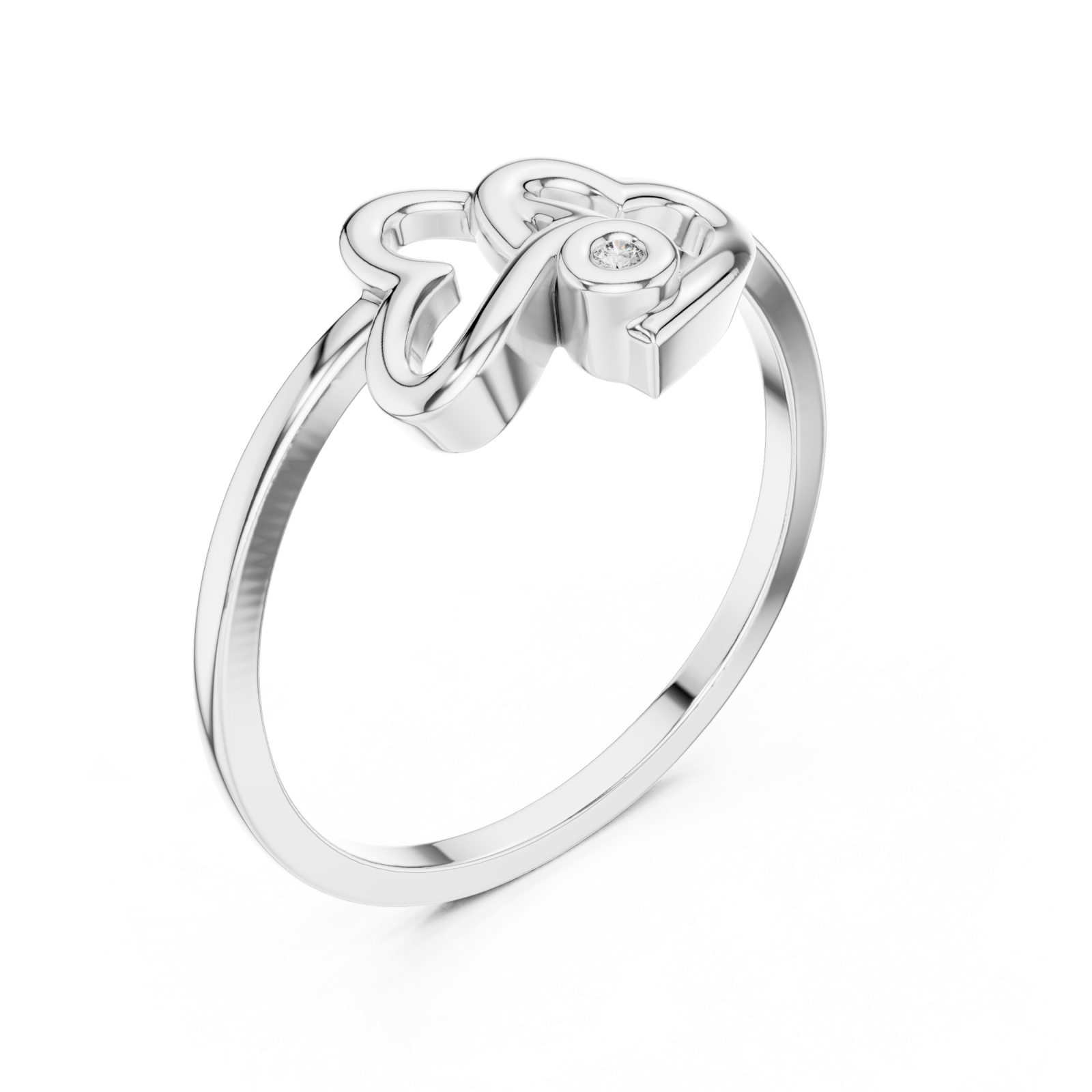  White Gold Midnight Whisper Promise Keepsake Ring Right View