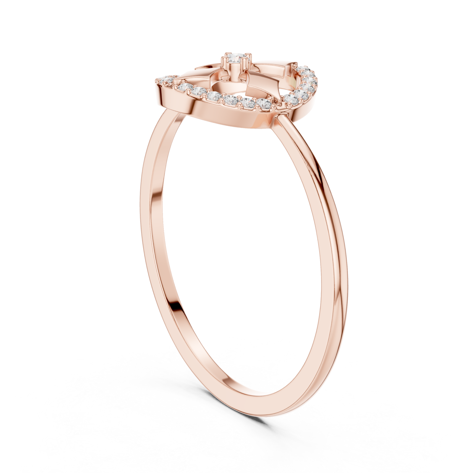 Rose Gold Eden Crest Ring Left View