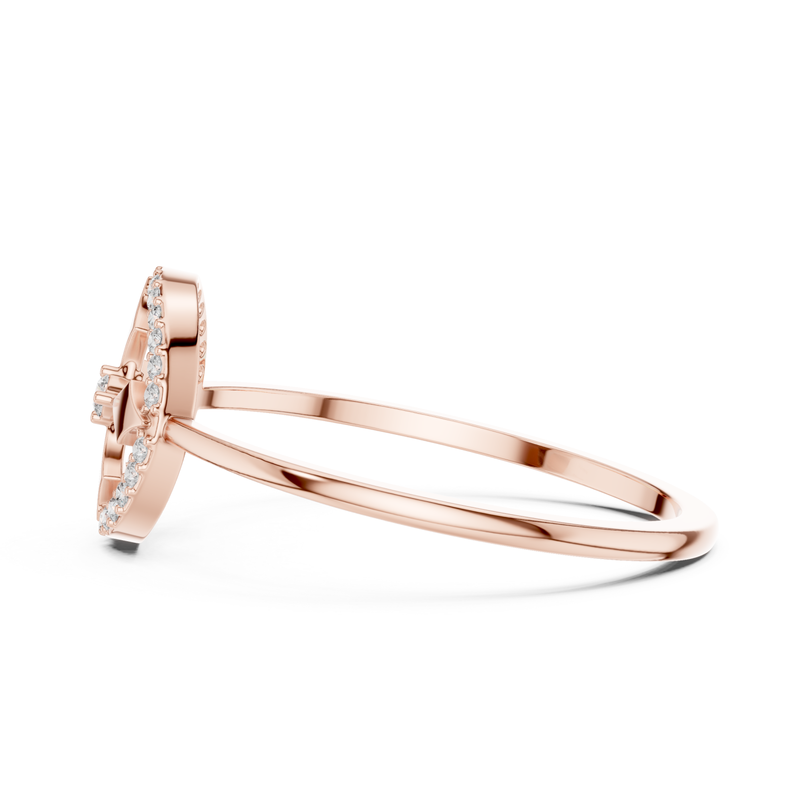 Rose Gold Eden Crest Ring Side View