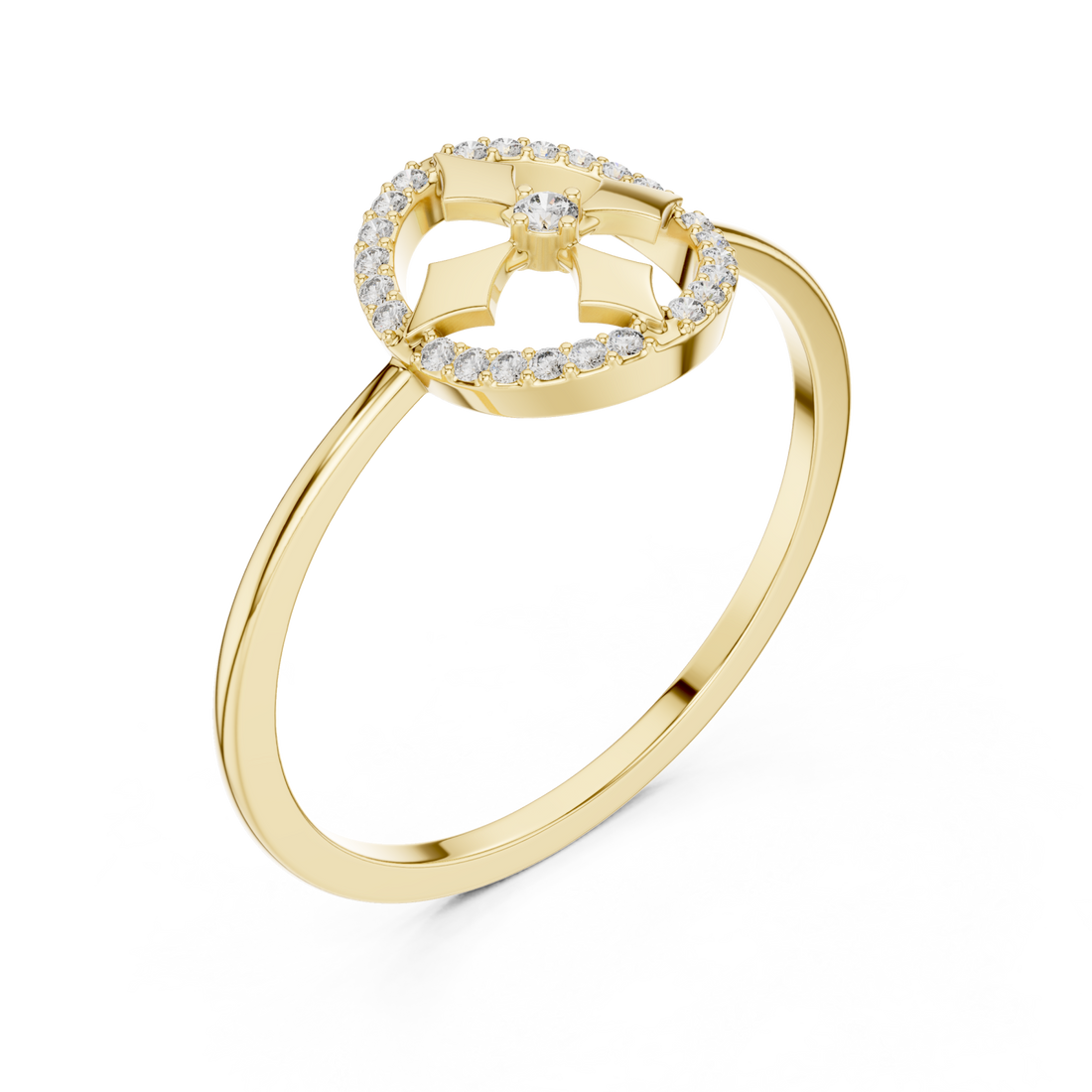 Gold Eden Crest Ring Right View