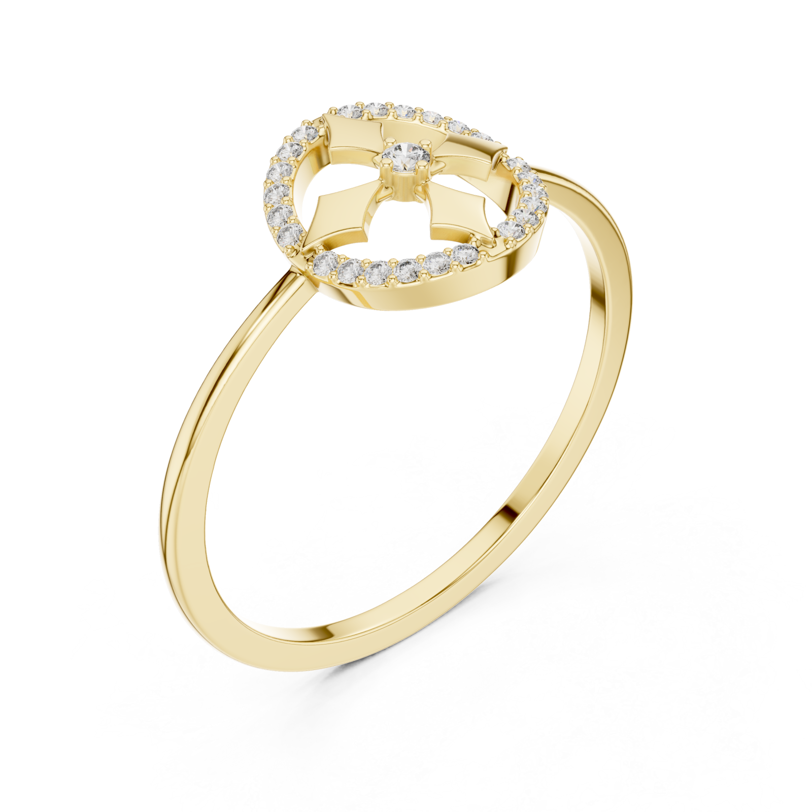 Gold Eden Crest Ring Right View