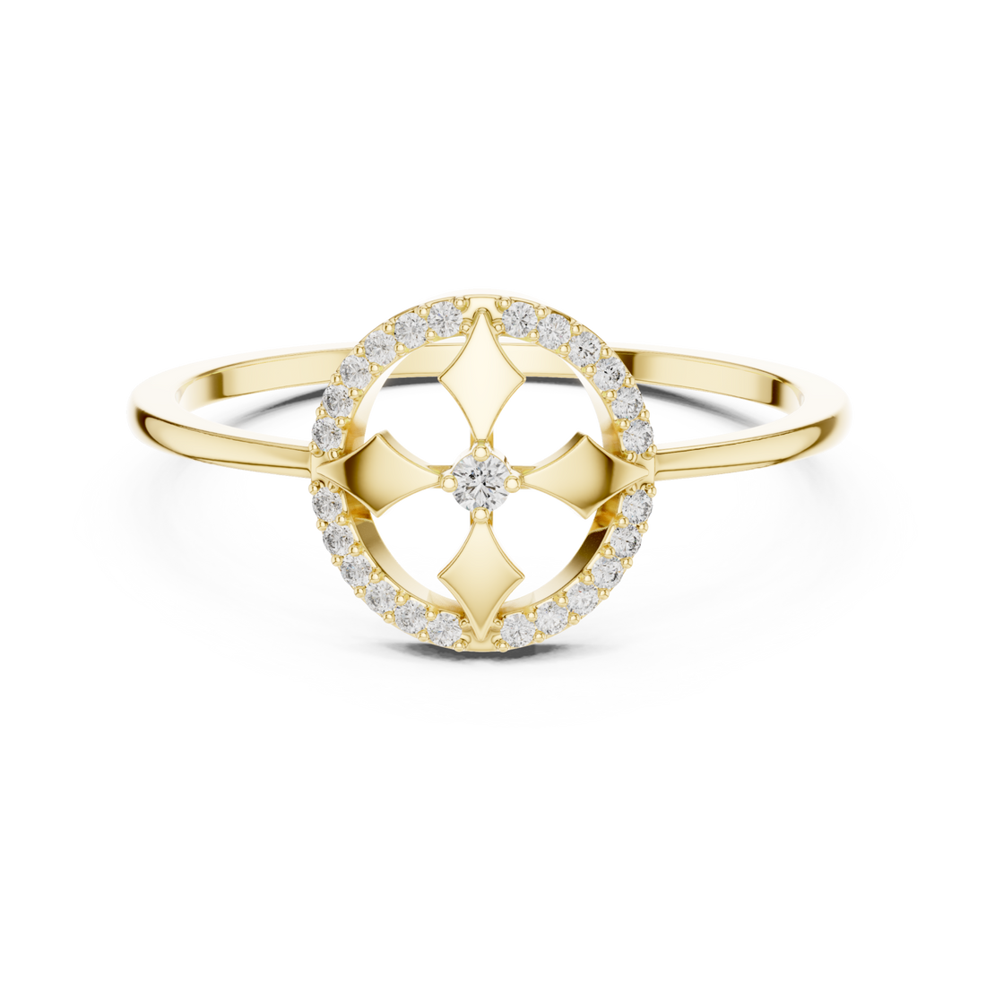 Gold Eden Crest Ring Right View