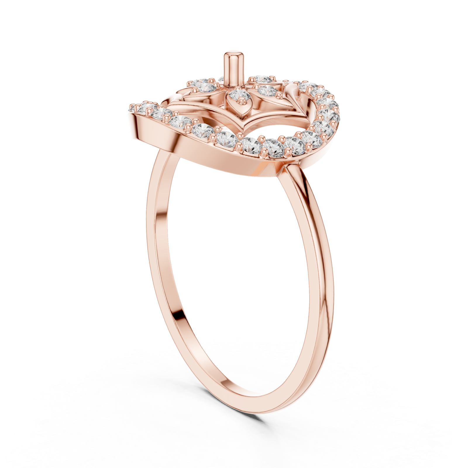  Rose Gold Heartsong Petal Ring Left View