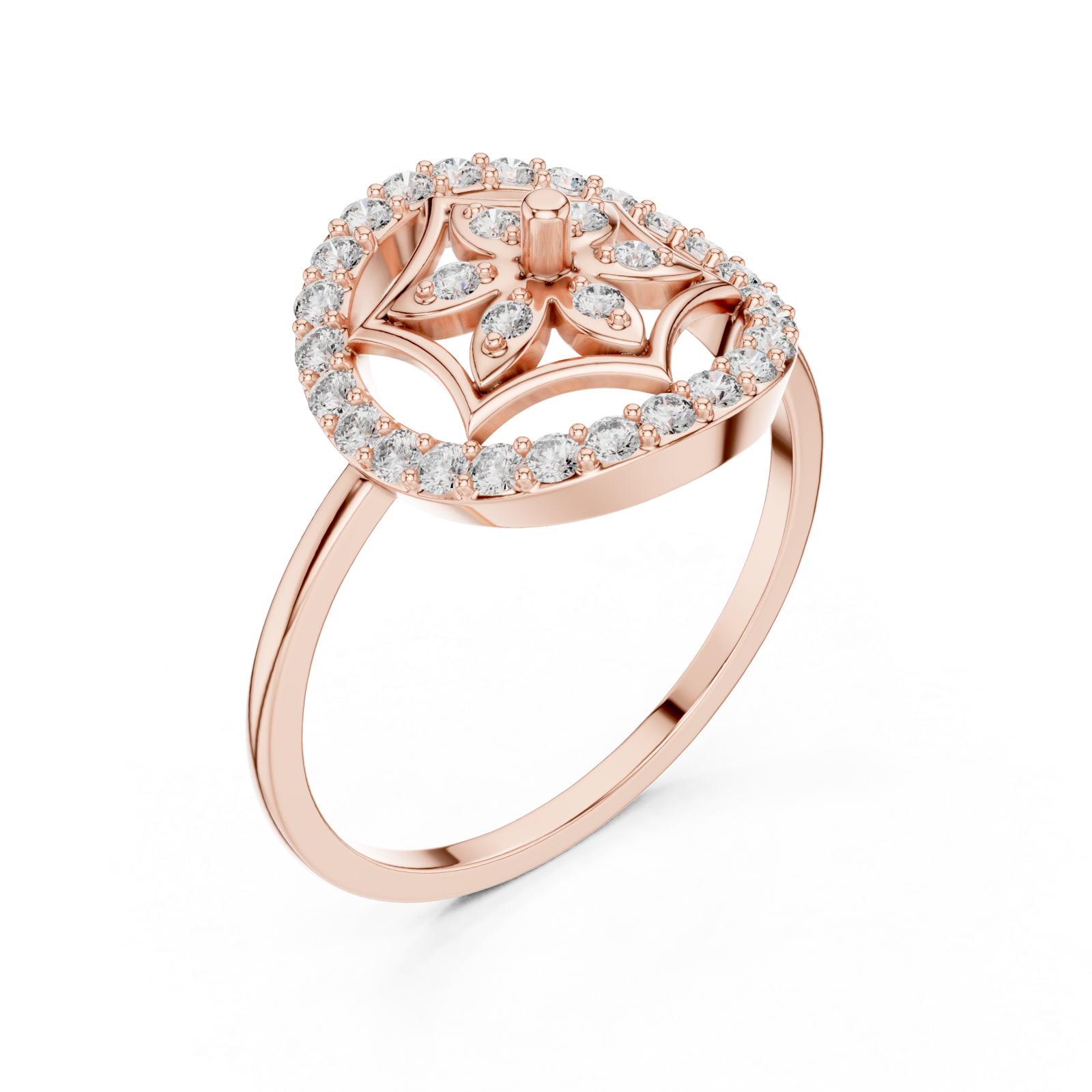  Rose Gold Heartsong Petal Ring Right View