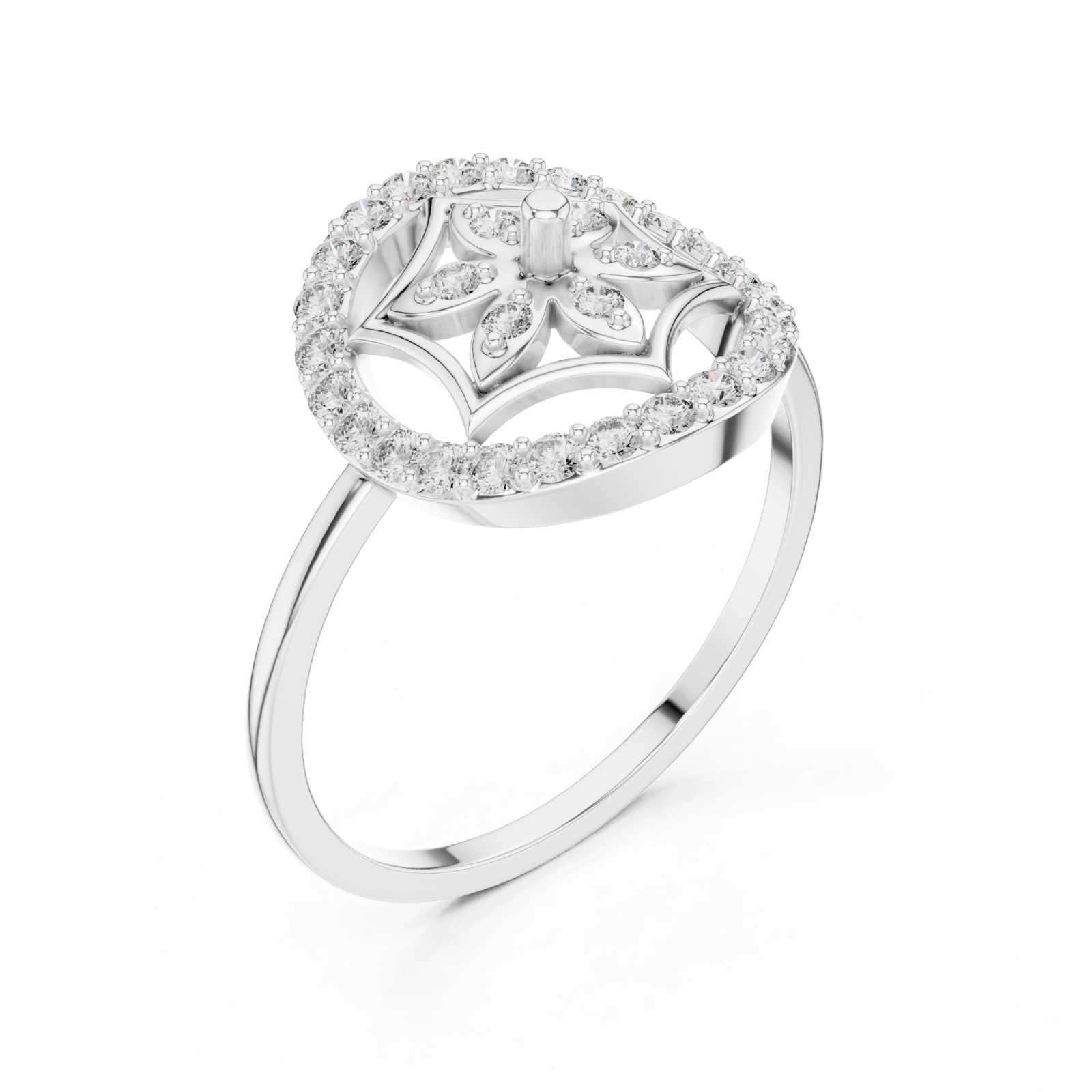  White Gold Heartsong Petal Ring Right View