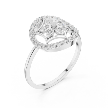 White Gold Heartsong Petal Ring Right View