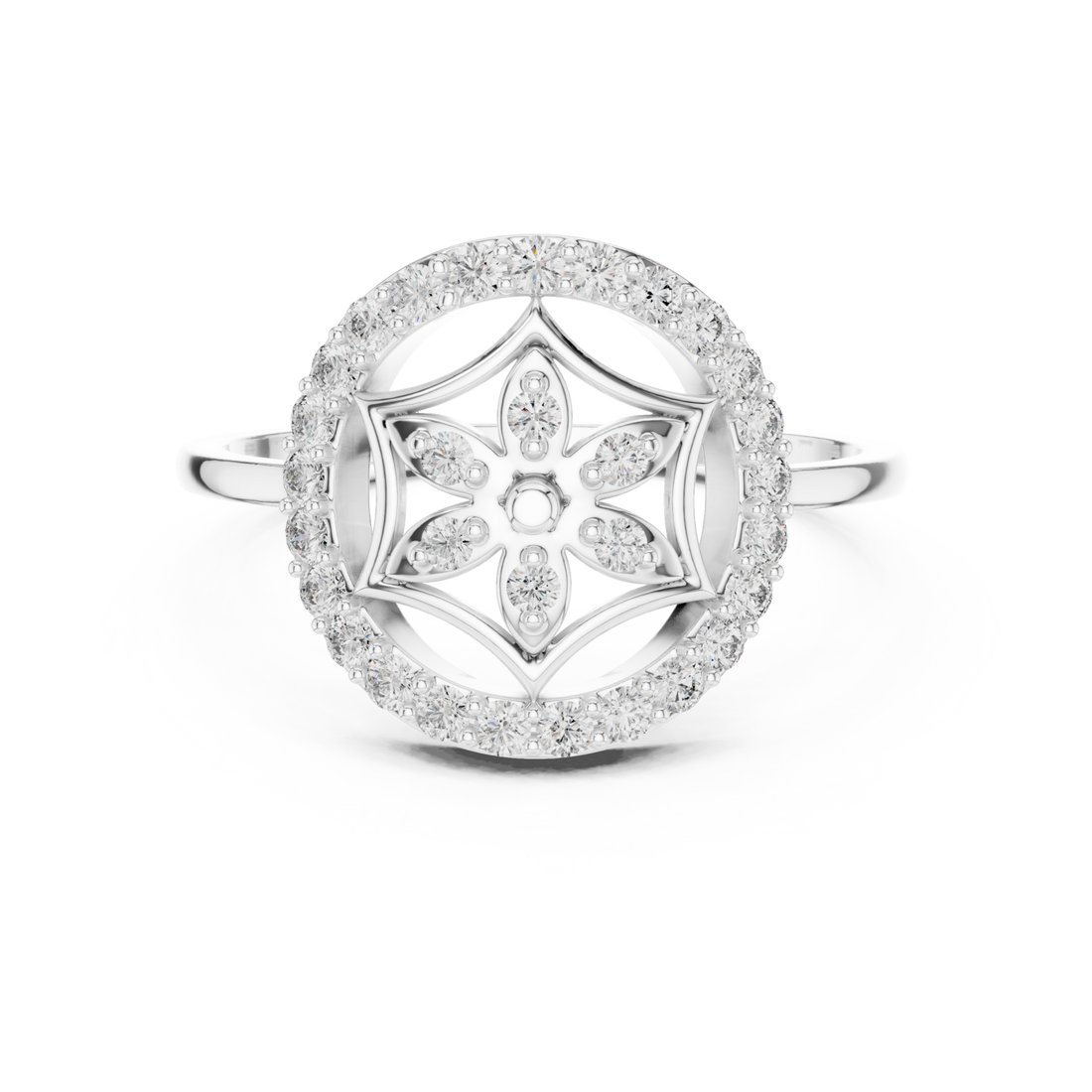  White Gold Heartsong Petal Ring Right View