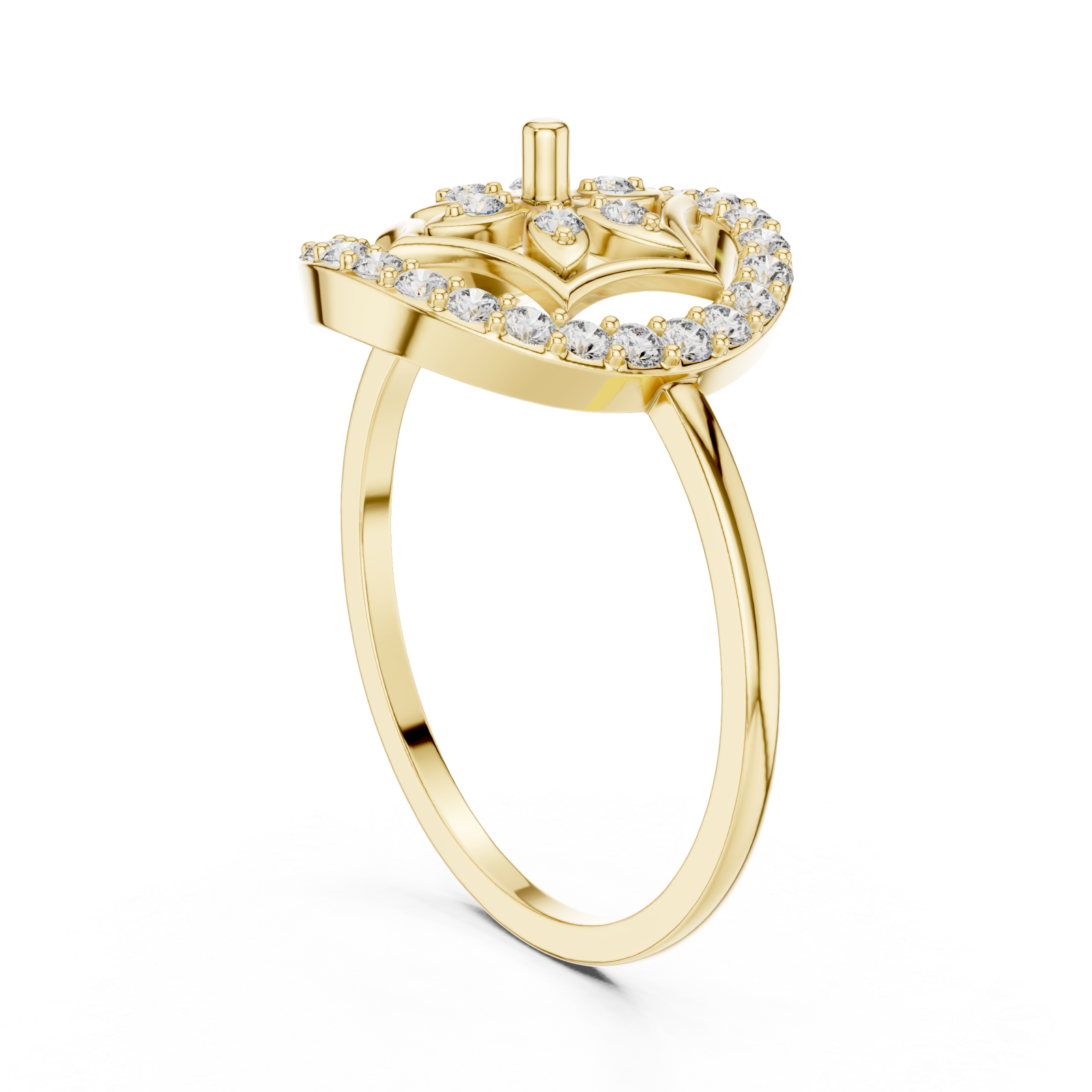  Gold Heartsong Petal Ring Left View