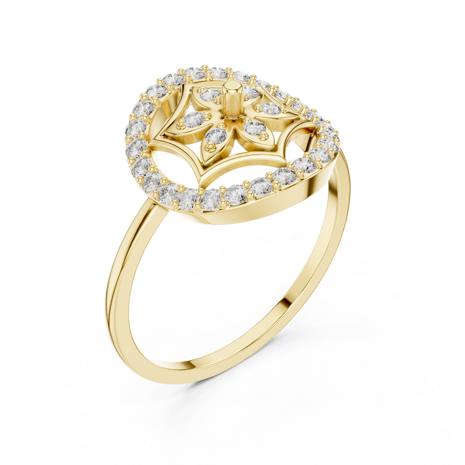 Gold Heartsong Petal Ring Right View
