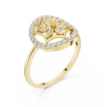 Gold Heartsong Petal Ring Right View