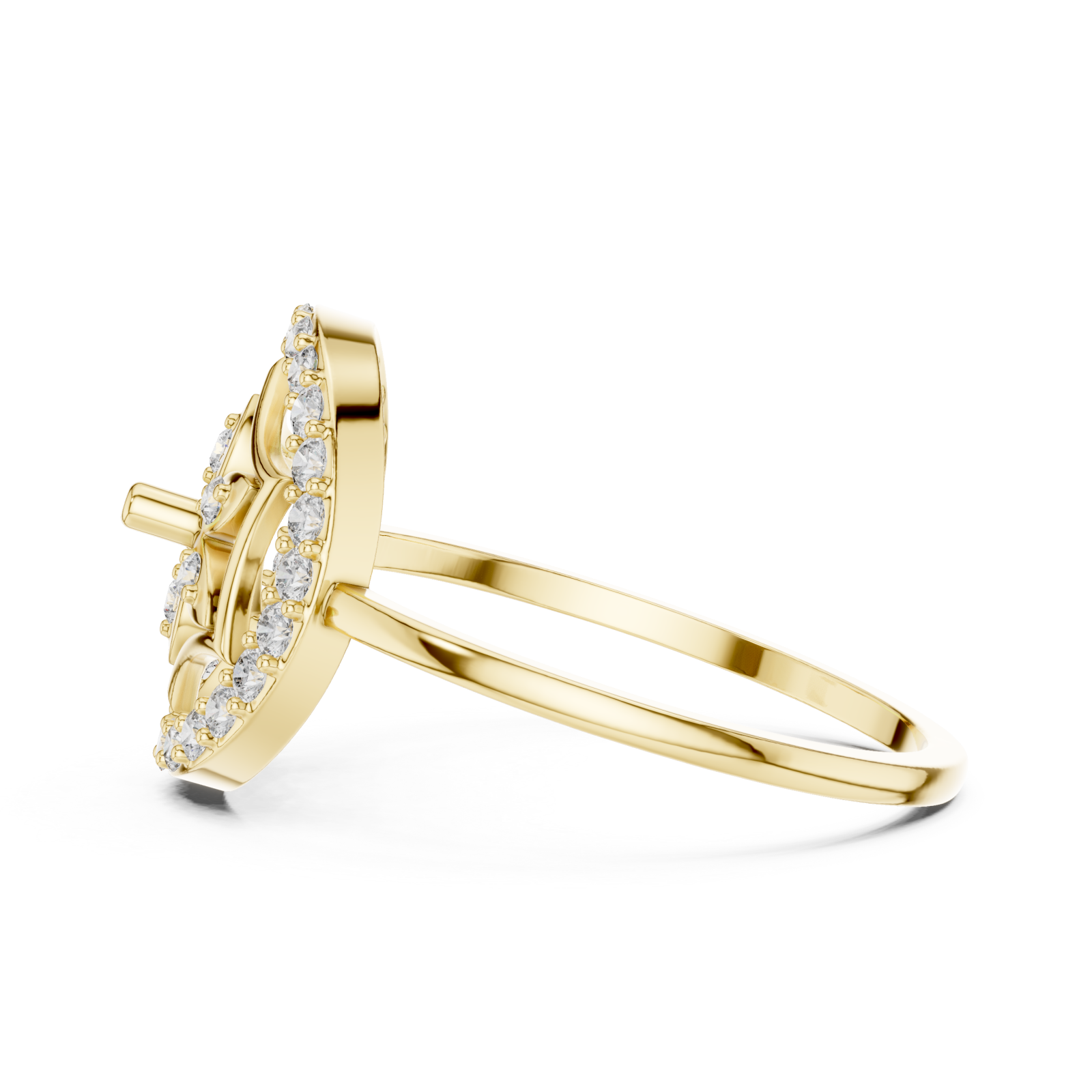  Gold Heartsong Petal Ring Side View