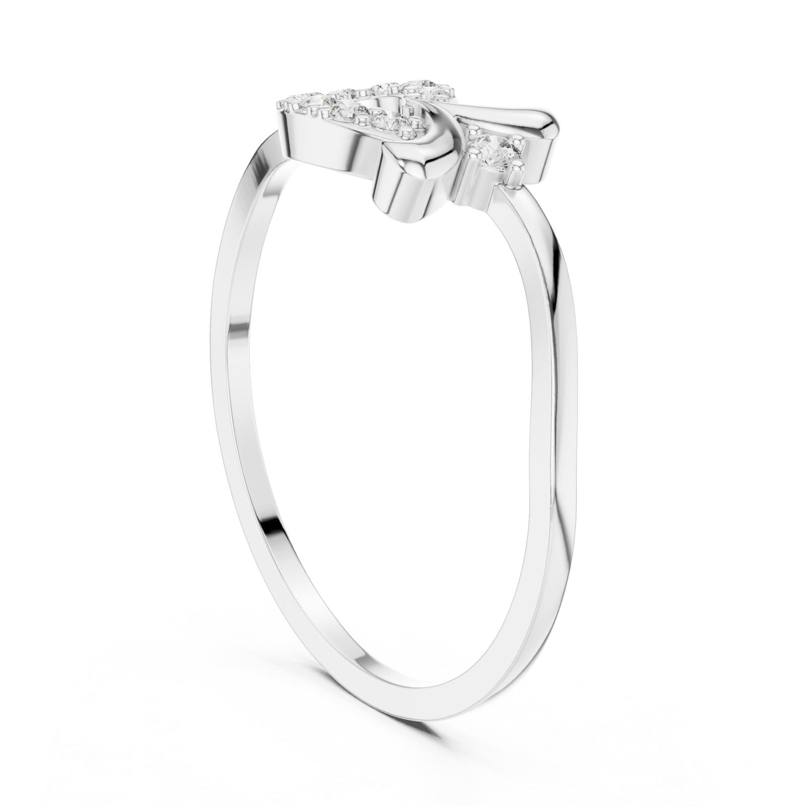 White Gold Opaline Embrace Ring Left View