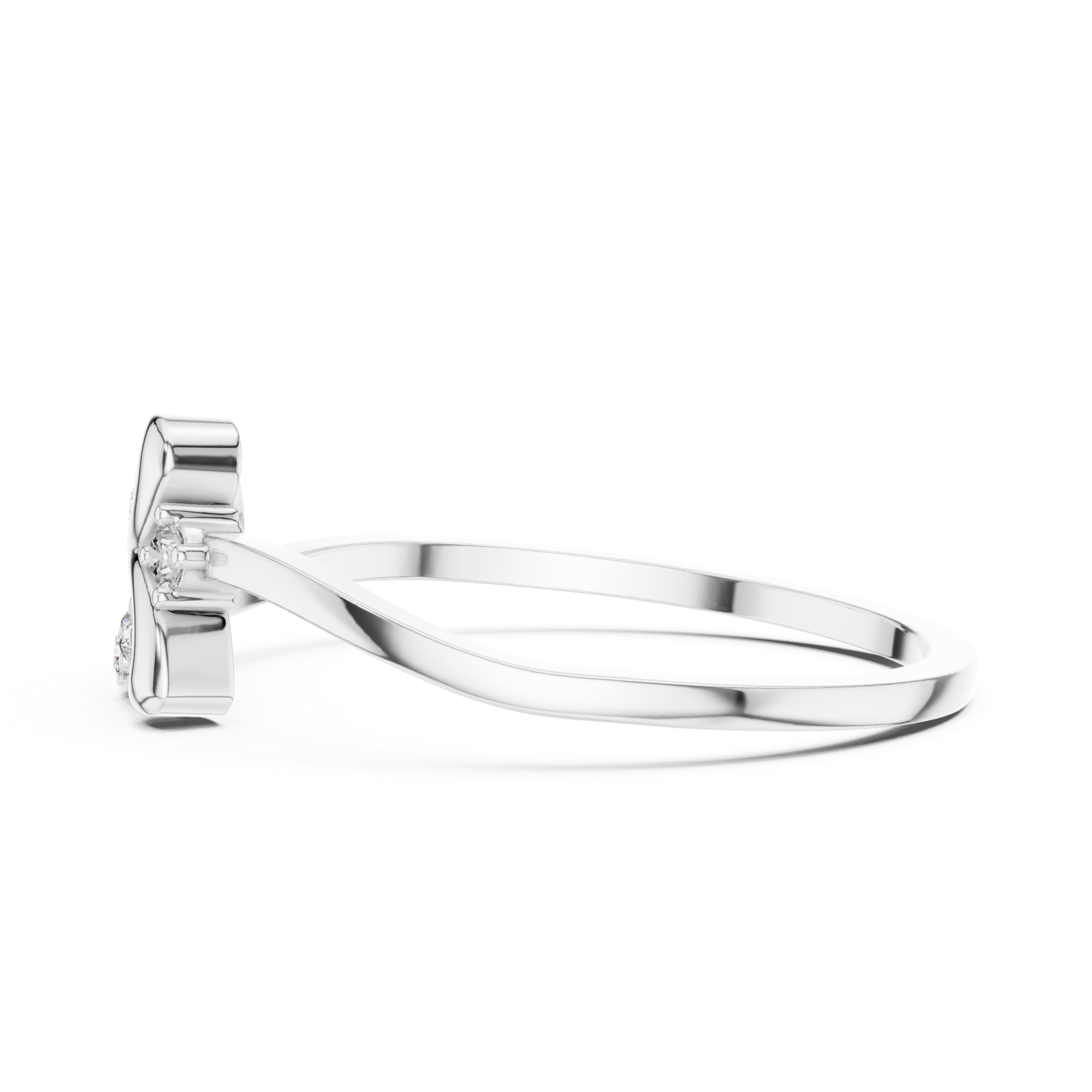  White Gold Opaline Embrace Ring Side View