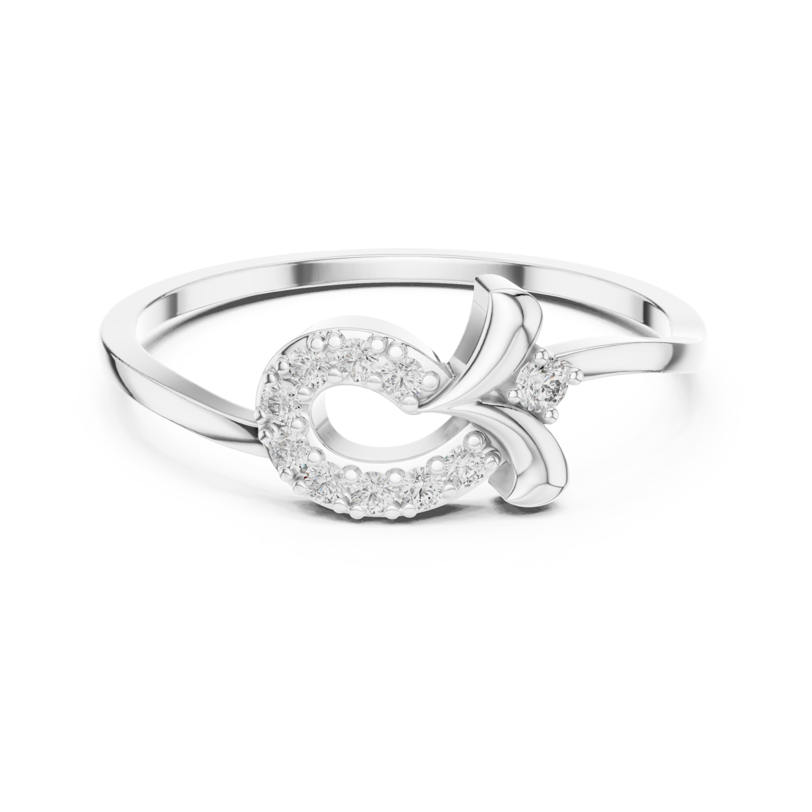  White Gold Opaline Embrace Ring Front View