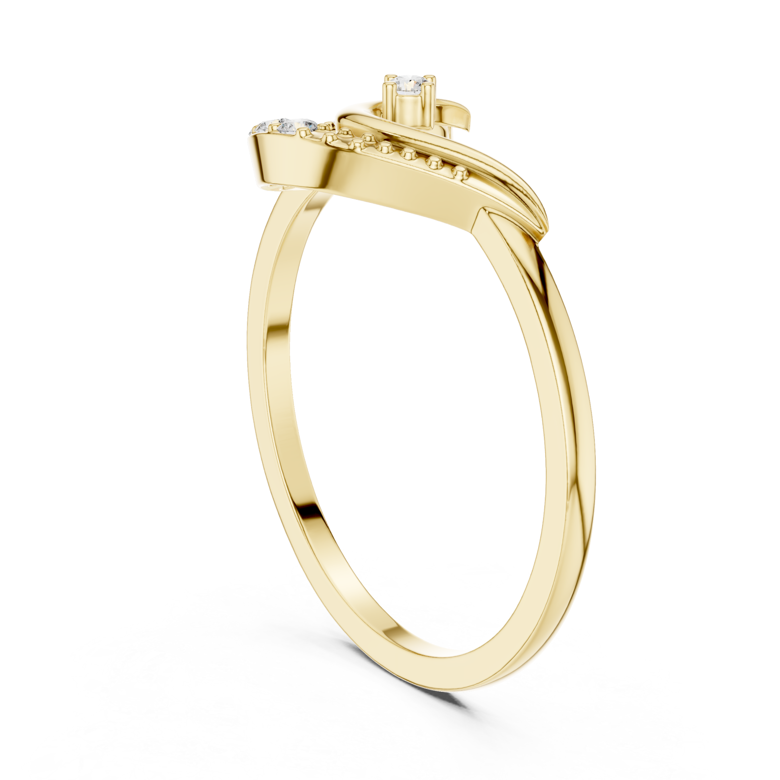  Gold Serene Crest Ring Left View