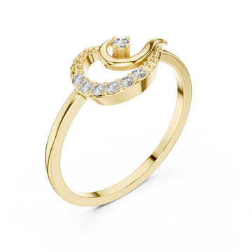 Gold Serene Crest Ring Right View