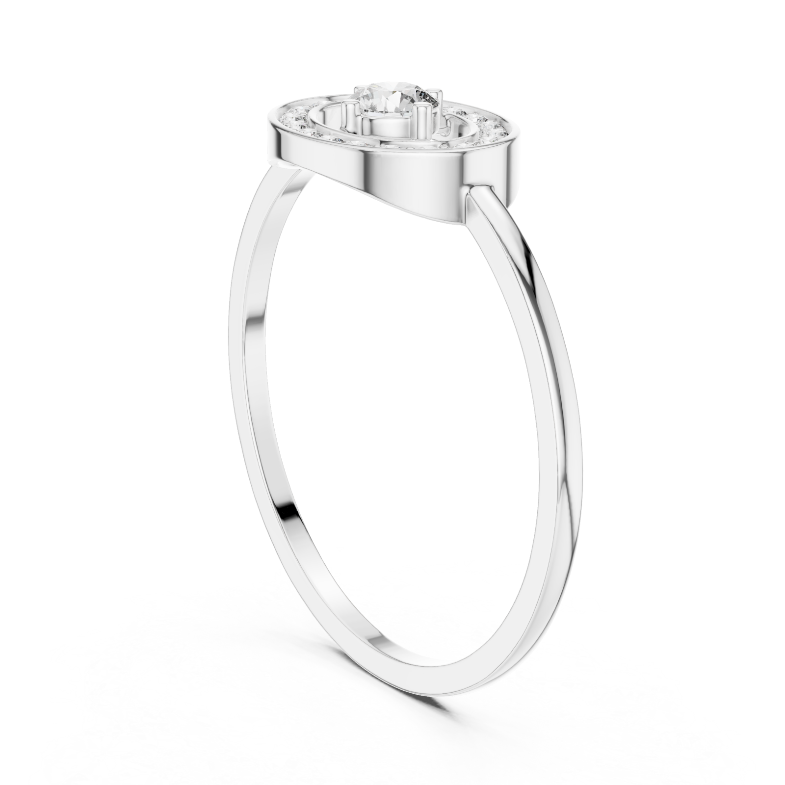  White Gold Elara Orbit Ring Left View
