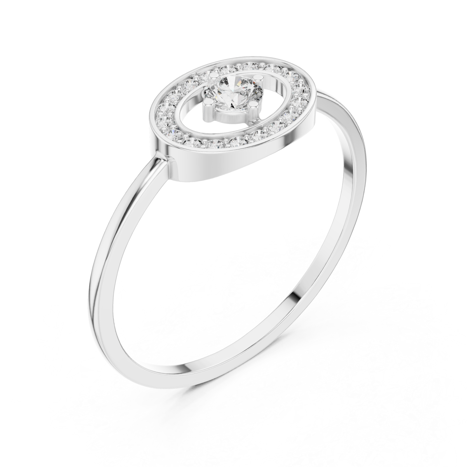  White Gold Elara Orbit Ring Right View