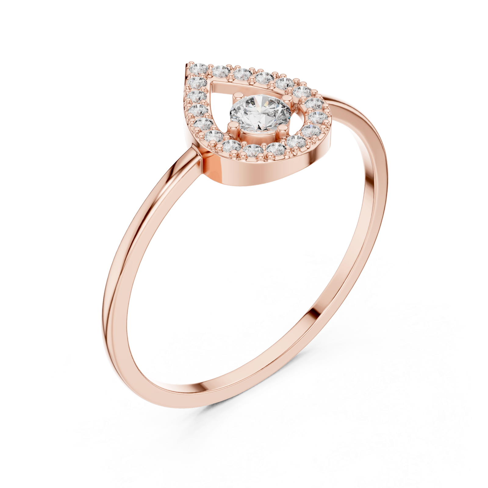  Rose Gold Enchanted Droplet Ring Right View