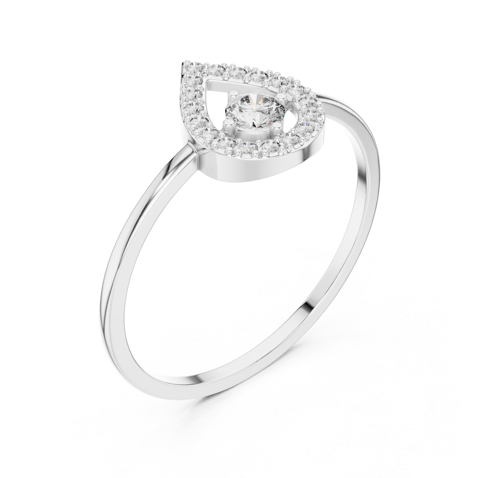  White Gold Enchanted Droplet Ring Right View