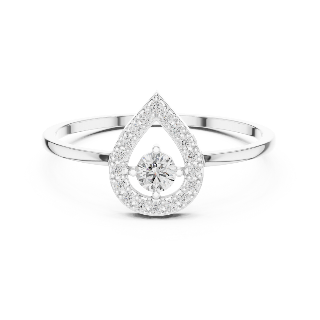  White Gold Enchanted Droplet Ring Right View