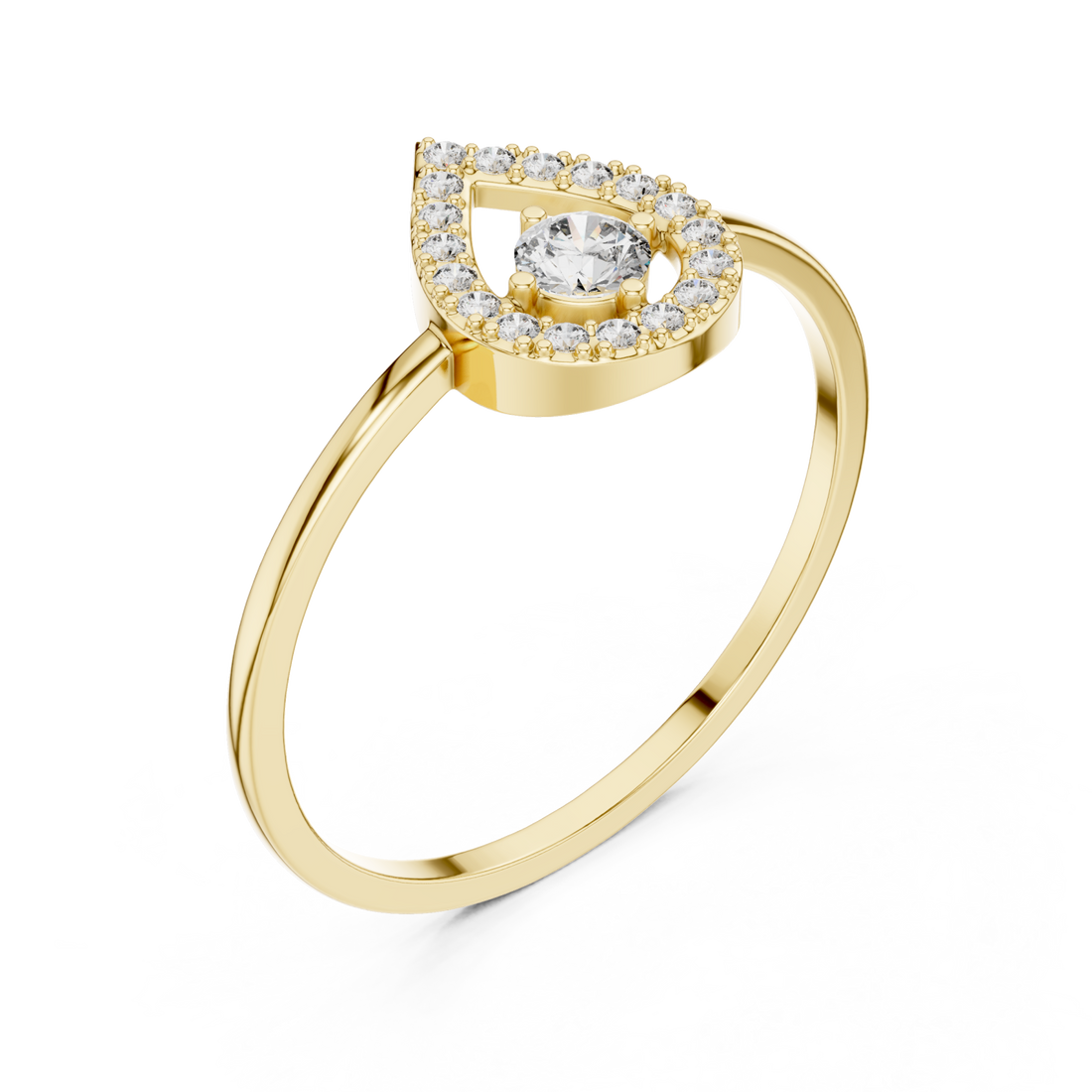 Gold Enchanted Droplet Ring Right View