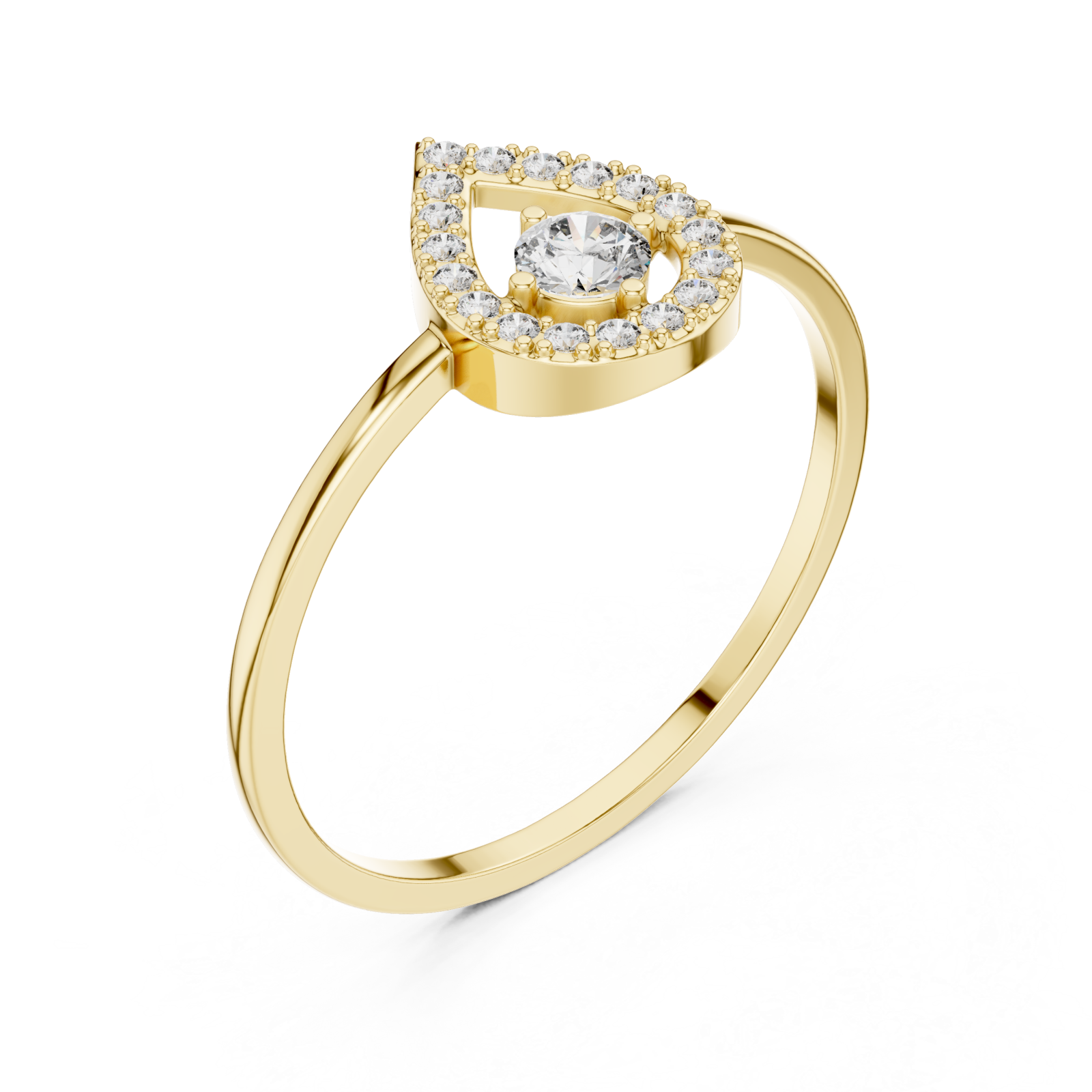 Gold Enchanted Droplet Ring Right View