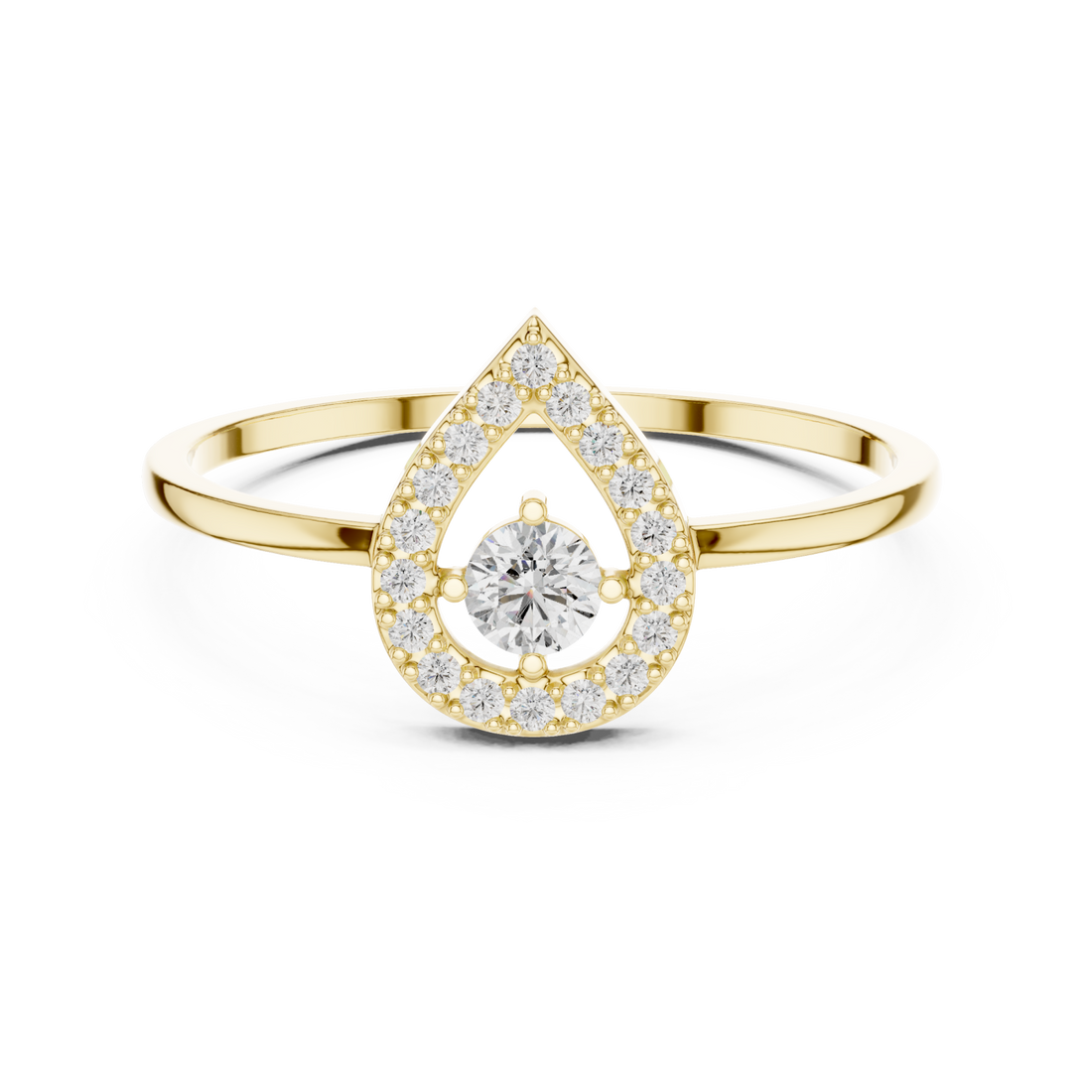 Gold Enchanted Droplet Ring Right View