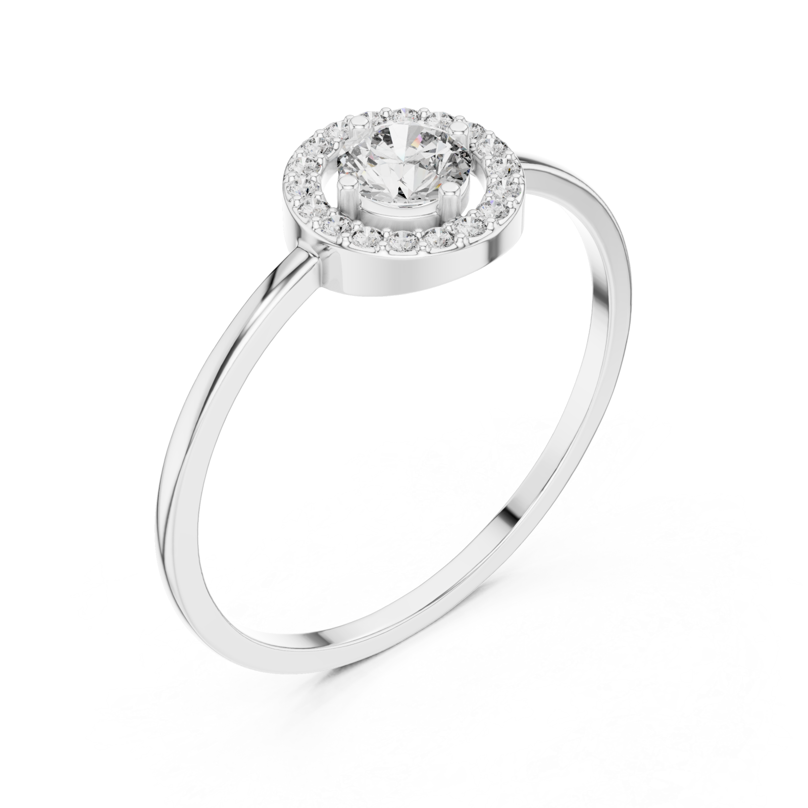  White Gold Radiant Halo Ring Right View