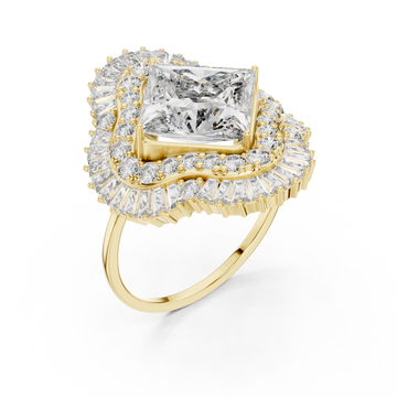 Gold Radiant Crest Ring Right View