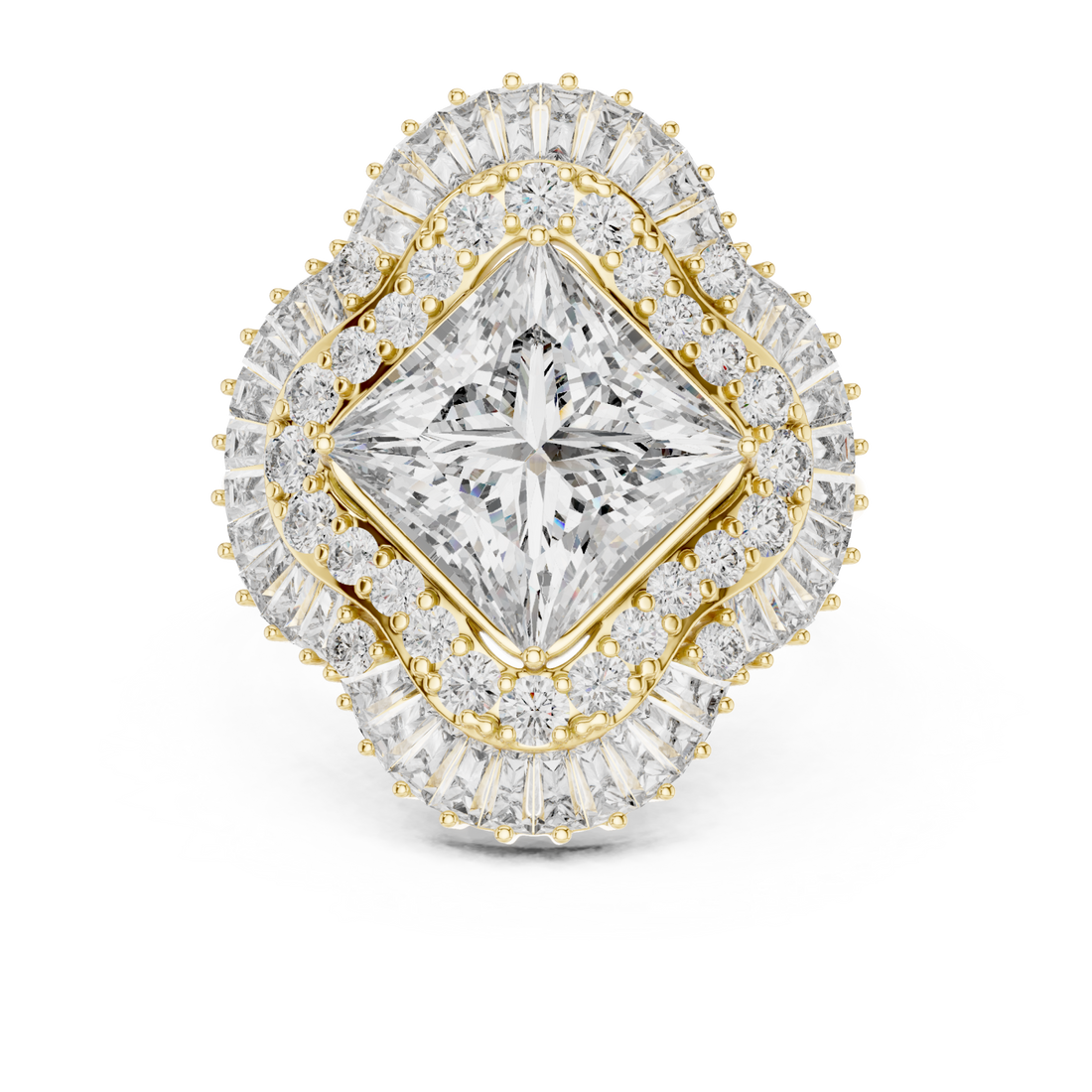 Gold Radiant Crest Ring Right View