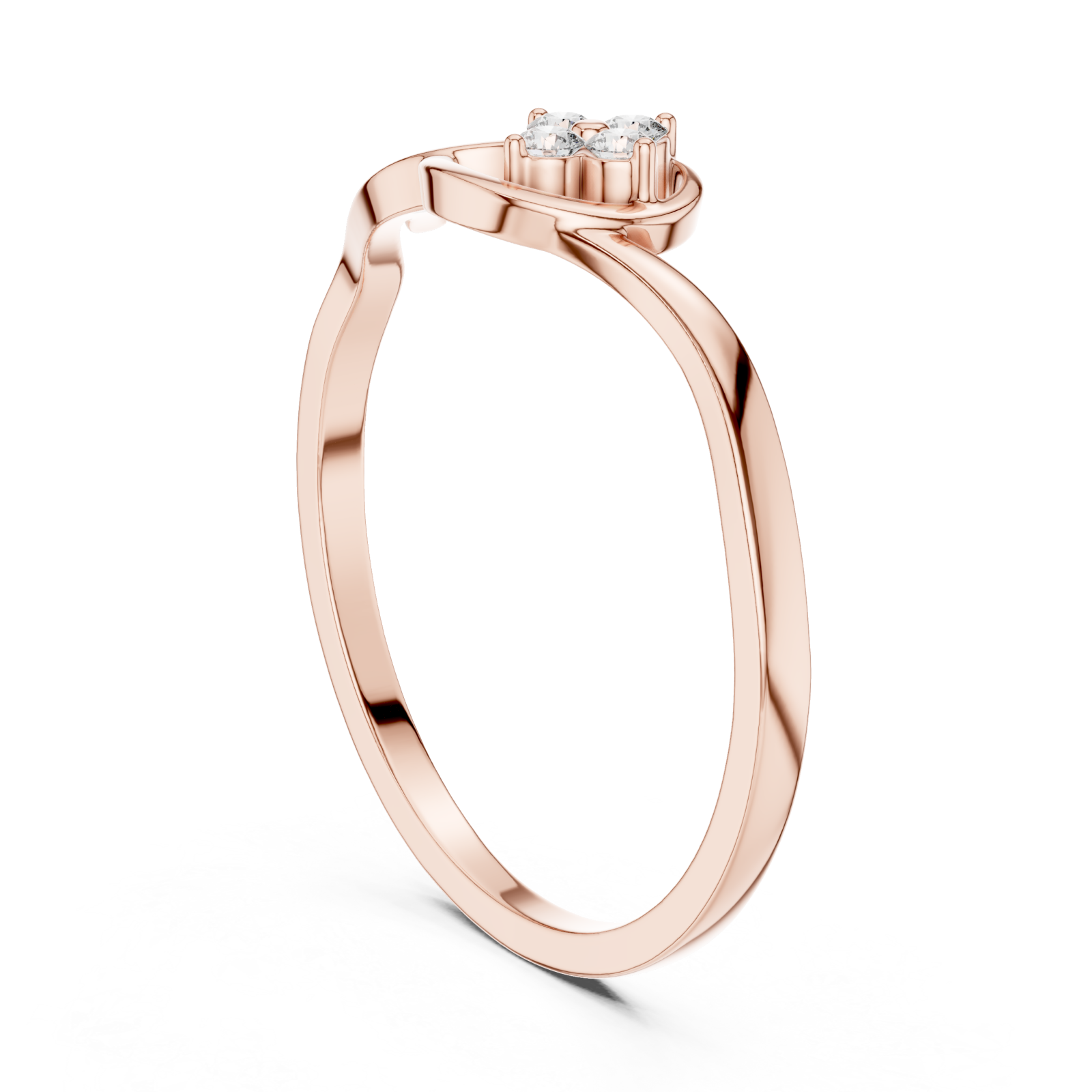  Rose Gold Serene Loop Ring Left View