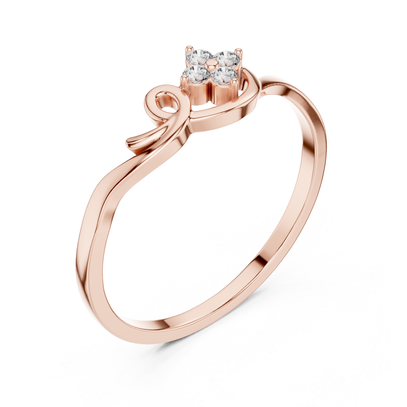  Rose Gold Serene Loop Ring Right View