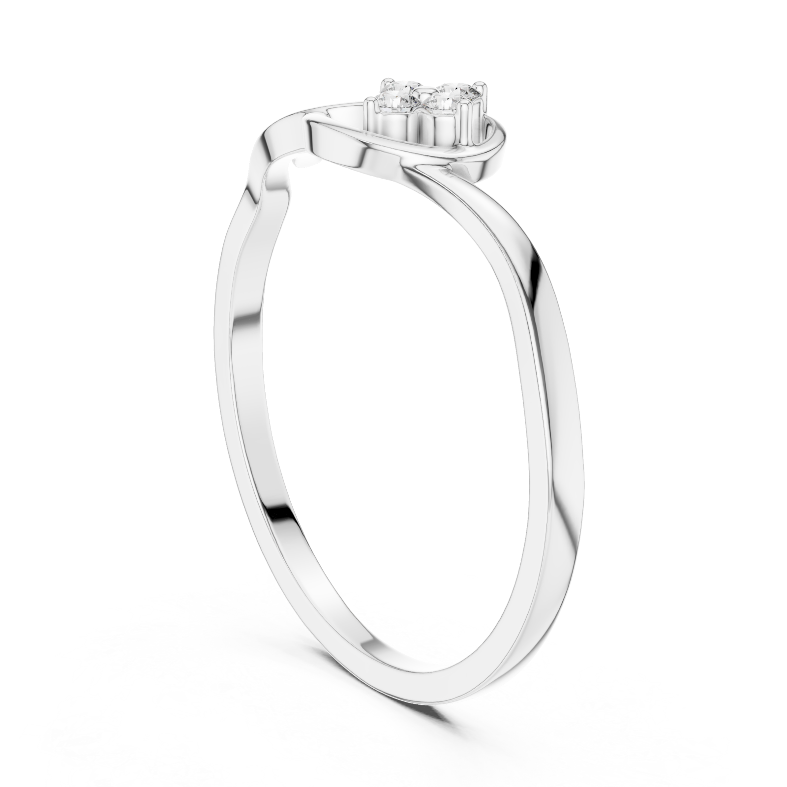 White Gold Serene Loop Ring Left View