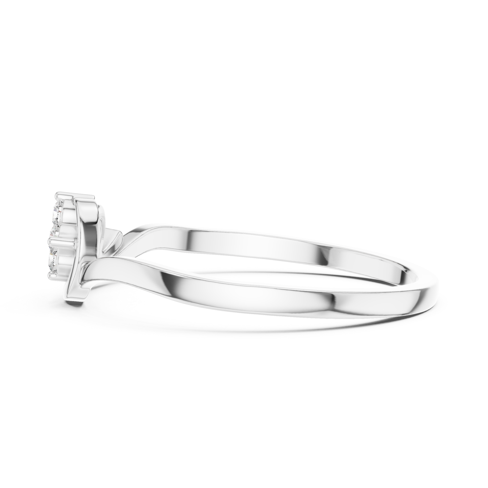  White Gold Serene Loop Ring Side View