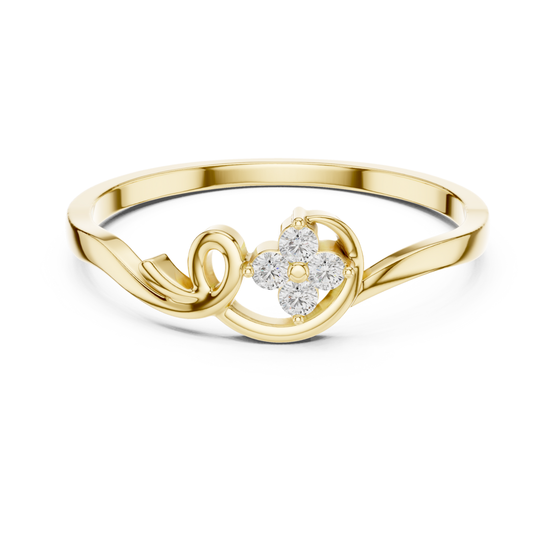 Gold Serene Loop Ring Right View
