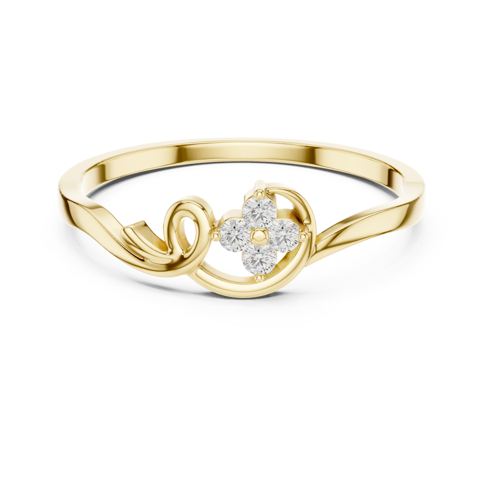  Gold Serene Loop Ring Front View